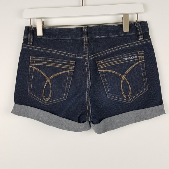 Calvin Klein 'Flare' Jeans Shorts Sz 2 - Picture 3 of 3